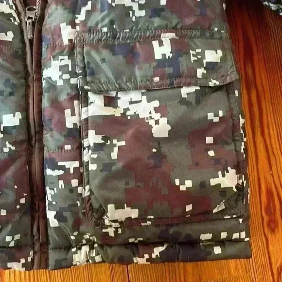 Faded Glory Hooded Camouflage  Boys Jacket Brown Trim Size S/CH (6-7) - Picture 5 of 14
